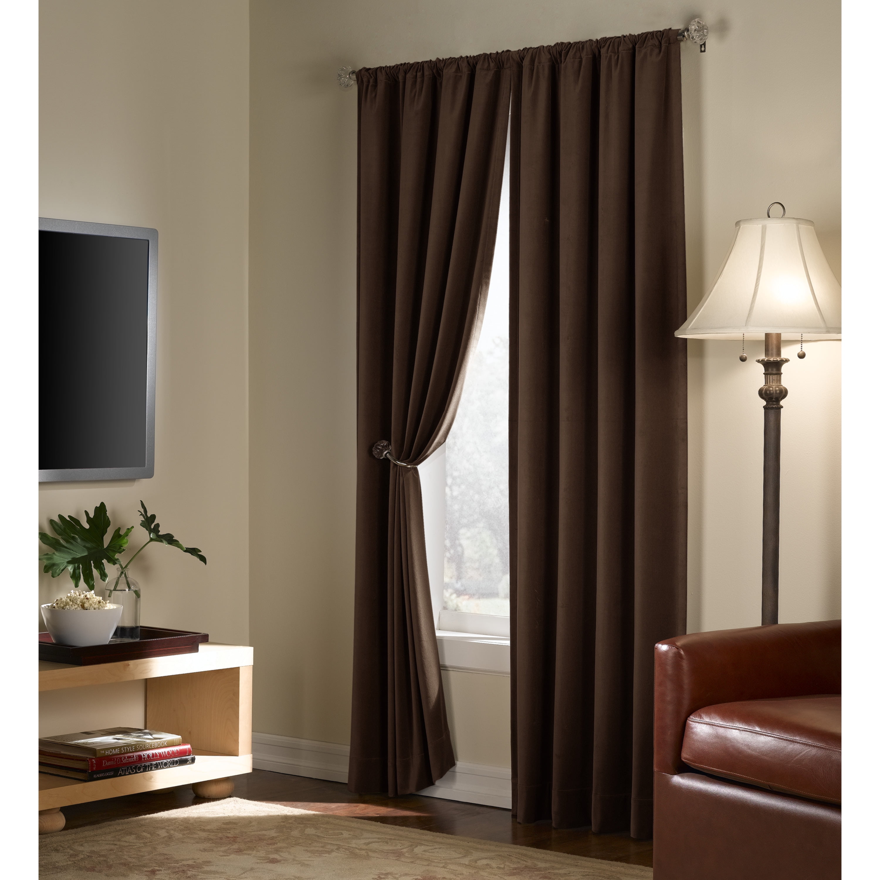 Maytex Faux Suede Blackout Energy Window Curtain Panel