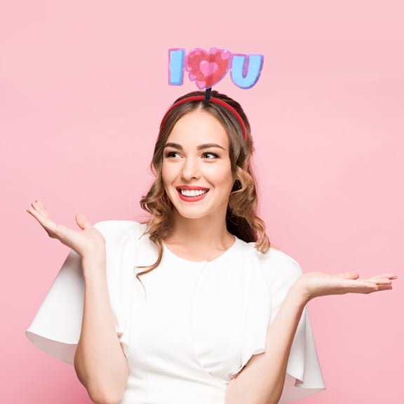 Hytrove 6Pcs Adult Valentines Headbands Assorted Color Paper Hair Hoop For Women