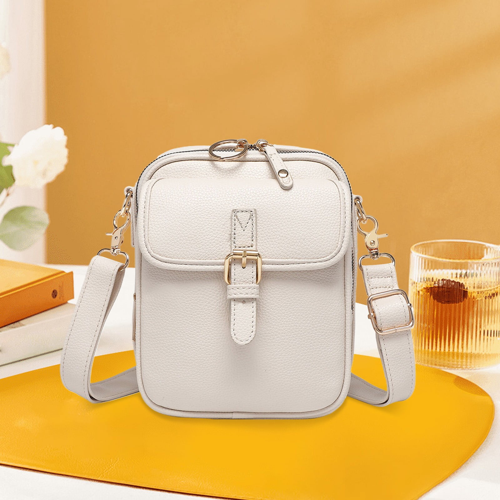 Women's Sculpture Crossbody Bag | Women's Purse Bag | Lightweight Adjustable Strap | Multi-Compartment | Travel Friendly | Everyday Carry Purse(White)