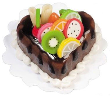 Miniature Mix Strawberry and Chocolate Cakes 10 pcs.,Miniature Cake,Miniature Bakery,Miniature Sweet,Dollhouse cake,miniature Heart