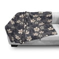 thumbnail image 3 of Sakura Soft Flannel Fleece Throw Blanket, Continuous Cherry Blossoms Petals and Little Dots Composition, Cozy Plush for Indoor and Outdoor Use, 60" x 80", Dark Grey Blush, by Ambesonne, 3 of 6