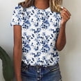 thumbnail image 2 of Youyipin Womens Tops Spring Fashion Women's T Shirts Summer Graphic Print Tees Short Sleeve Crew Neck Casual Tee Tops Spring Tops For Women, 2 of 5