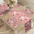 thumbnail image 2 of Ambesonne Polka Dots Table Runner & Placemats, Teapots Cups Cakes, Placemat 4 pcs + Runner 16"x90", Pink Orange and Red, 2 of 2