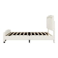 thumbnail image 4 of Noble House Sheila Twin Upholstered Platform Bed, Curve Shaped Height-Adjustable LED Headboard, PU Leather, White, 4 of 6