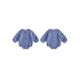 thumbnail image 2 of RUINIXCW Baby Boy Fall Romper Adorable Solid Color Long Sleeve Doll Collar Button Up Jumpsuit, 2 of 9