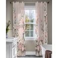 thumbnail image 4 of Easter Bunny Sheer Curtains 63 Inch Length 2 Panels Set for Living Room/Bedroom, Cute Pink Rabbit Rose Flowers Pastoral Botanical Kitchen Curtains Grommet Curtains Window Treatments 42"x63"x2, 4 of 7