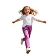 thumbnail image 5 of Posijego Girls Linen Pants Solid Color Lightweight Drawstring Elastic Waist Straight Leg Pants Summer Casual with Pockets, 5 of 9