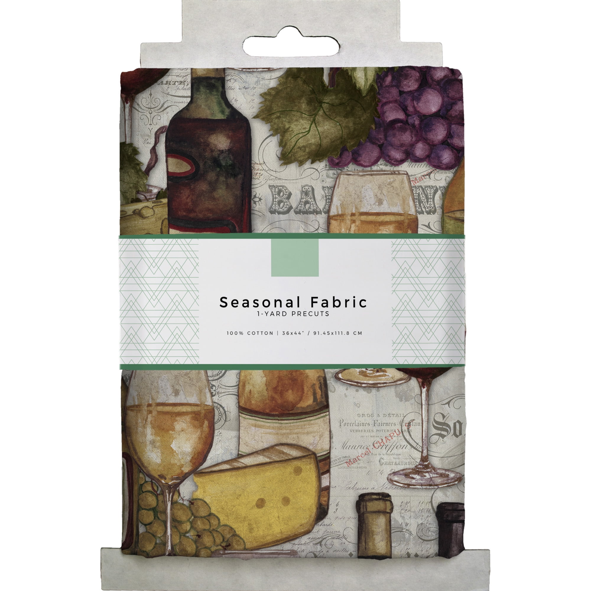 (2 pack) 1 Yard 100% Cotton Gotta Love Wine, Multi-color, 44" Wide for Quilting & Sewing by David Textiles
