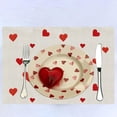 thumbnail image 2 of White Love Hearts Valentine’s Day Placemats Set of 4 Cloth Table Mats 12 x 18 Inch Party Home Dining Decor Table Decorations, 2 of 5