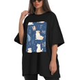 thumbnail image 4 of Plus Size Shirt for Women Black Tops for Women Short Sleeves Shirt for Women Dogs 01 T Shirt Crewneck Shirt for Women 4XL, 4 of 5