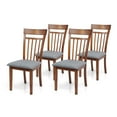 thumbnail image 5 of Dining Table Set for 4, Classic Style Solid Wood Warm Chairs w Extendable Round Table, Kitchen Room Set, Medium Brown Color w Gray Fabric, 5 of 7