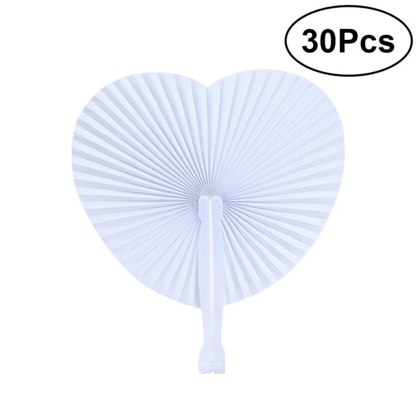 Fans Fan Paper Folding Handheld Hand Wedding Decor White Foldable Bulk