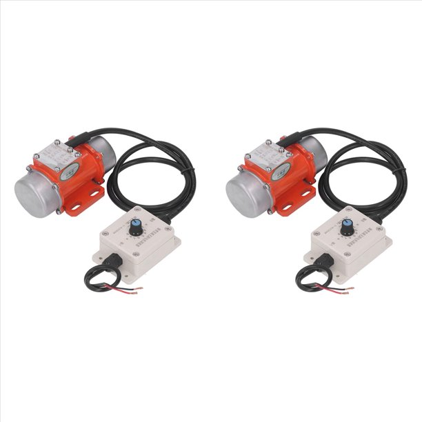 2X Vibrador de Hormigón de 30 W, Motor Vibratorio Eléctrico de 4000 RPM con Controlador de Velocidad y Fuerza de Excitación Ajustable DC 24 V