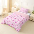 thumbnail image 2 of Feelyou Girly Pink Bow Twin Comforter Sets, Cartoon Bedding Set, 2pcs, 2 of 7