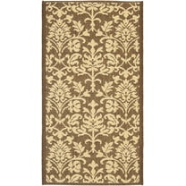 SAFAVIEH Courtyard Yvette Floral Indoor/Outdoor Area Rug, 2' x 3'7", Chocolate/Natural