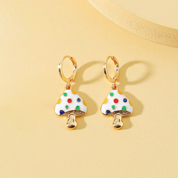 HANXIULIN 2023 New Easter Earrings Women's French Vintage Earrings Temperament Bottom Oil Mushroom Ear Jewelry Earrings Fashion Special Earrings 1 Pair Of Personality Earrings Earrings