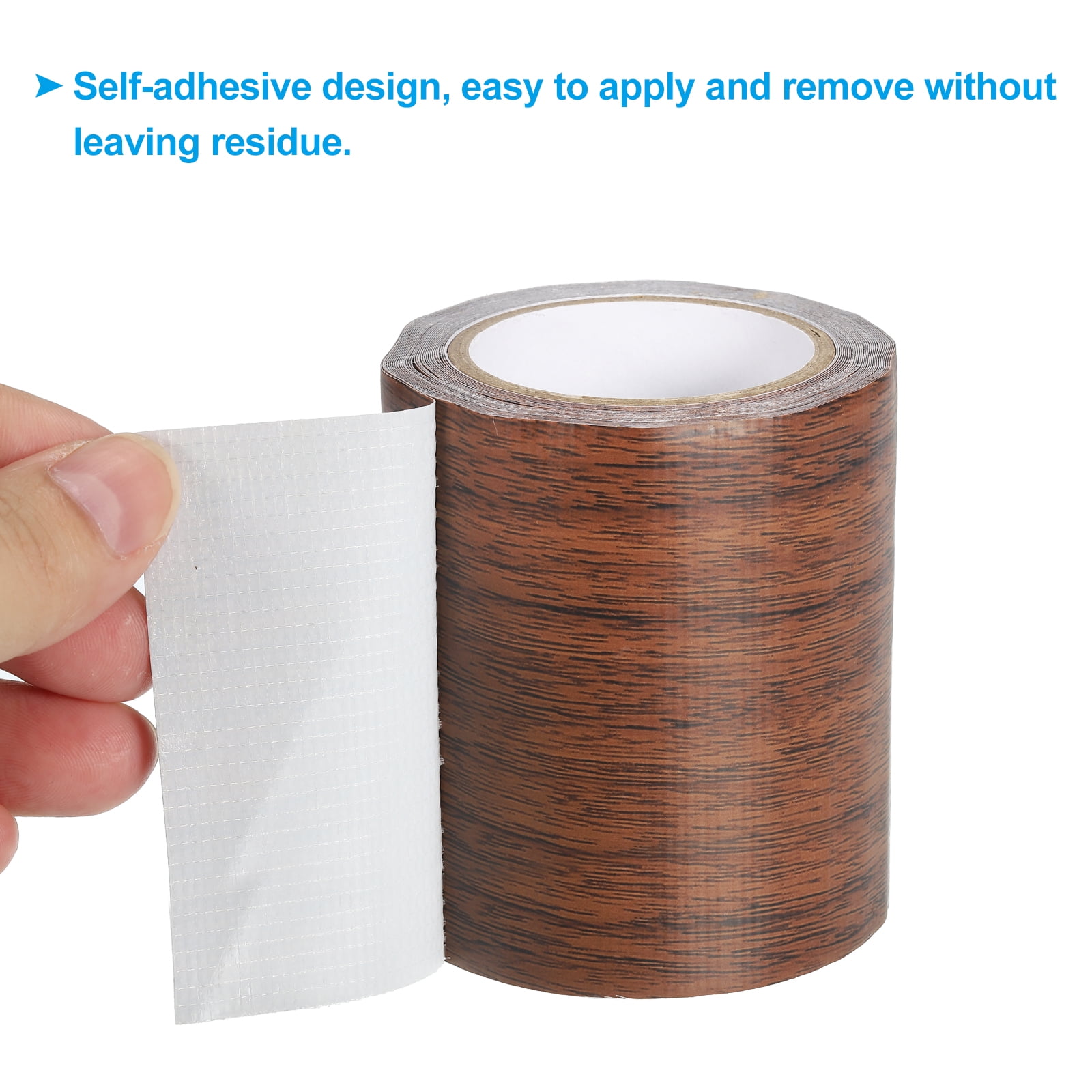 Unique Bargains Wood Grain Repair Tape Self Adhesive Realistic Patch Dark Brown Oak