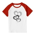 thumbnail image 3 of Blusas y camisas de manga corta con cuello redondo para niños y niñas, blusa de manga corta con estampado de cuello redondo, 3 of 7