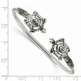 thumbnail image 2 of 2.8mm Sterling Silver Polished Antiqued Turtle Flexible Bangle Bracelet - 11.6 Grams, 2 of 2