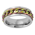 thumbnail image 2 of Rainbow Chain Fidget Spinner Stainless Steel Ring, 2 of 8
