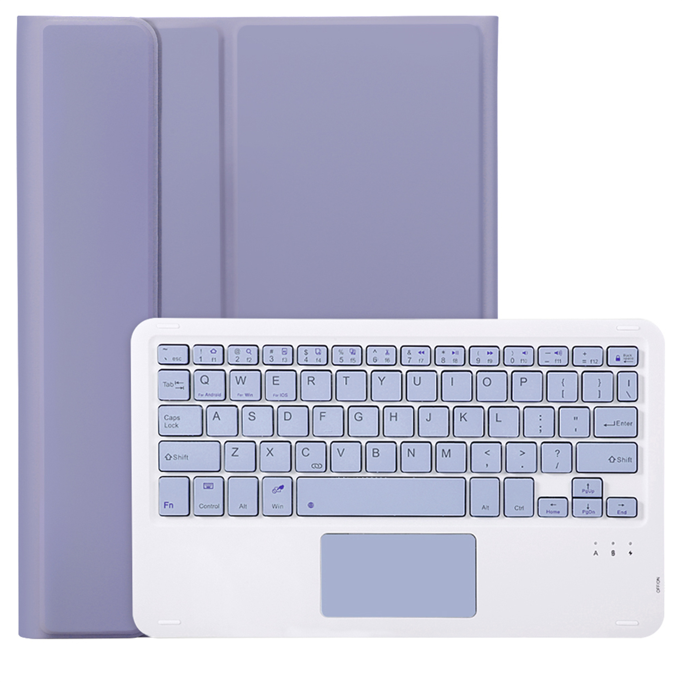 Auto Wake/Sleep Leather Smart Stand Case Cover with Pencil Holder Touch Keyboard Bluetooth for iPad Air 13 inch M2 2024 Released A2898 A2899 A2900 Purple