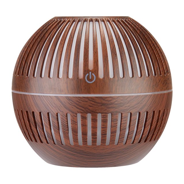 Huiles d'Aromathérapie pour Diffuseur, Style Rétro Circulaire, Machine d'Aromathérapie à Grain de Bois Ajouré, Humidificateur, Purification d'Huile et, Entrée et Sortie
