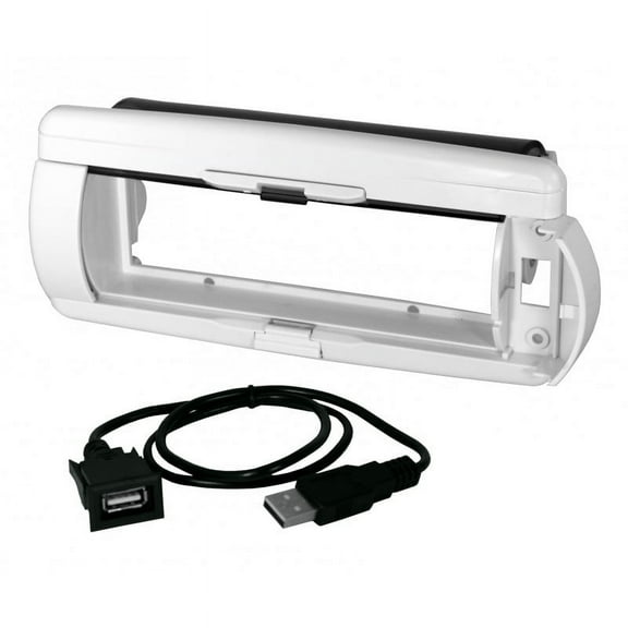 American International Single DIN Marine Stereo Cover, White, Weather Resistant