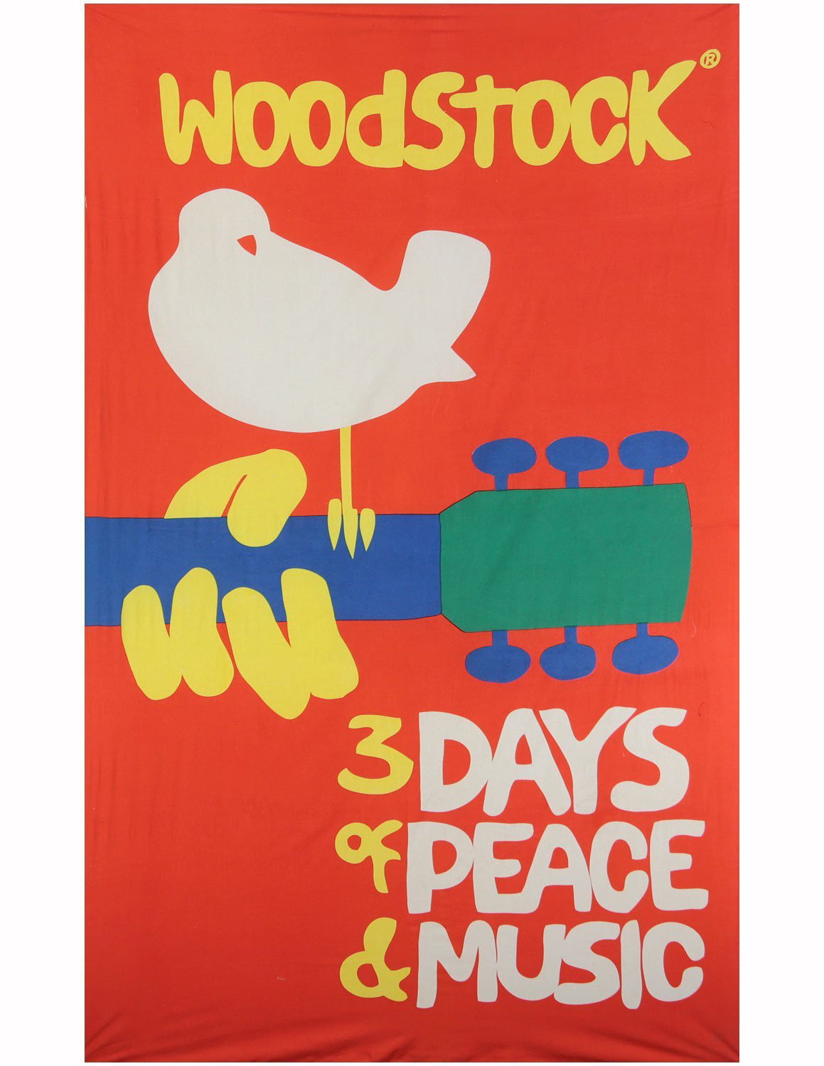 Sunshine Joy Woodstock Music Festival Tapestry Beach Sheet Hanging Wall Art Huge 60x90 Inches