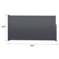 thumbnail image 2 of 118'' x 63'' Retractable Side Awning, Side Awning Privacy Screen Retractable Privacy Fence, 280g/m² Polyester Fabric, Waterproof & UV-Resistant for Patio, Garden, Terrace, and Office, Gray, 2 of 5