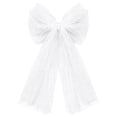thumbnail image 2 of Tulle Bow,11.8x7.8 Inch Double Layer Tulle Christmas Bows,Soft Fabric Pre‑Formed Christmas Bow Knot,Decorative Sheer Ribbon Bow Decor,Coquette Tulle Holiday Bow Decoration for Party,Tree, 2 of 4