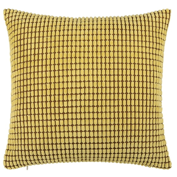 PiccoCasa Shell Velvet Throw Pillow Case Corn Striped Cushion Cover, 20"x20" Yellow