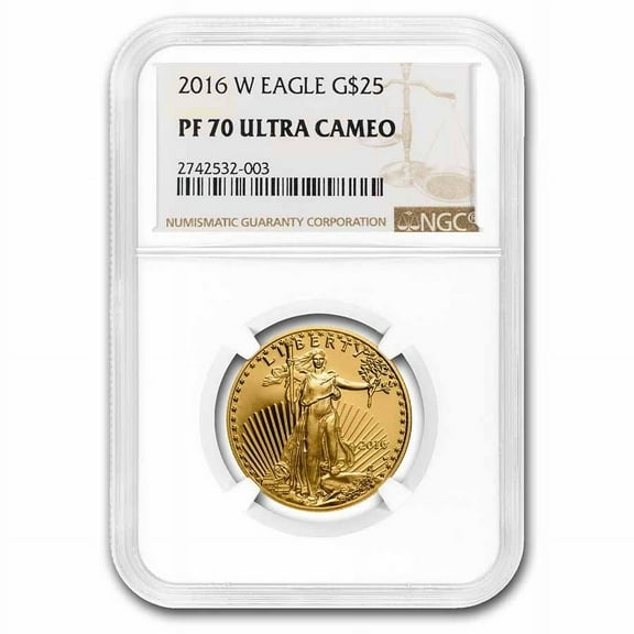 2016-W 1/2 oz Proof American Gold Eagle PF-70 UCAM NGC
