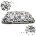 thumbnail image 3 of Moroccan Pet Bed, Old Floral Ornament Pattern with Swirled Florets and Leaf Turkish Art, Chew Resistant Pad for Dogs and Cats Cushion with Removable Cover, 24" x 39", Maroon Teal, by Ambesonne, 3 of 4