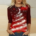 thumbnail image 2 of GA WEIHUA Online Deals,Elbow Length Tops for Women Casual Half Sleeve Crew Neck T-Shirts Cute Basic Tops Loose Fit Christmas Shirts(Red,3X-Large), 2 of 5