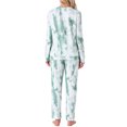 thumbnail image 3 of INSPIRE CHIC Women's Long Sleeve Pajama Sets Star Printed Knit Sweatshirt 2 Piece Sleepwear M Green Tie dye, 3 of 5