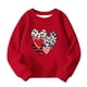 thumbnail image 4 of Blusas y camisas de manga larga con cuello redondo Estampado para niños Estampado de manga larga Casual Suelto Forro polar para mayor calidez Sudadera con capucha de manga larga con cuello redondo par, 4 of 5