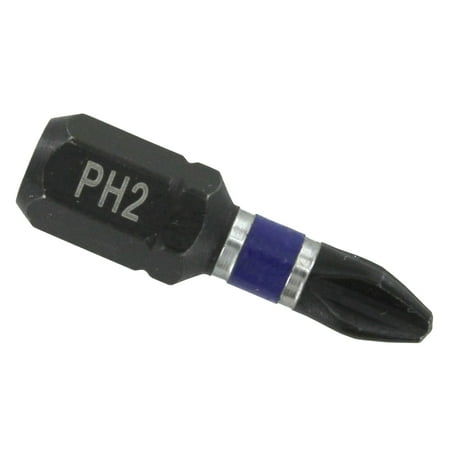 Steel City Power Tools Irwin 1837371 Impact Duty Power Bit, NO 2, Phillips, 1 in OAL, High Grade S2 Tool Steel ()
