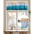 thumbnail image 6 of Summer Ocean Gradient Waves Valances for Windows,Kitchen Valance Rod Pocket Short Curtain,Coastal Beach Watercolor Valance Curtain Window Valances for Bedroom Living Room 42x12in, 6 of 9