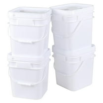 3 Gallon Plastic Bucket with Airtight Lid, 4-Pack Heavy Duty All Purpose Pail