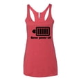 thumbnail image 2 of Cute Heart Never Power off Love Couple Gift Valentine's Day Tri-Blend Racerback Tank Top, Vintage Red, Small, 2 of 3
