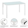 thumbnail image 3 of Ktaxon 5 Piece Kitchen Dining Table Set with 4 High BackLeather Chairs and Iron Frame Glass Table for Breakfast Dining Room Kitchen Furniture, White, 3 of 8