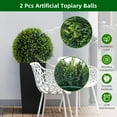 thumbnail image 3 of Towallmark 2 PCS 22.8'' Artificial Cedar Topiary Balls Garden Spheres Decorative Balls UV Protected for Outdoor Patio Garden and Indoor, Wedding Decoration, 3 of 8