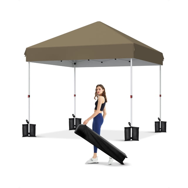 Carpa plegable resistente de 3x3 metros con 1 pared lateral de malla extraíble, montaje por una persona. Refugio comercial.