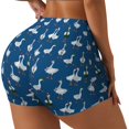 thumbnail image 2 of Kdxio Cartoon Geese With Xmas Print Workout Shorts for Women Seamless Soft Smooth Gym Yoga Scrunch Active Shorts, 2 of 5