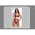 thumbnail image 1 of VISgogo Lencería sexy para mujer, ropa interior de muñeca con vendaje exótico, conjunto de tirantes con frente de celosía VISgogo moda, 1 of 9