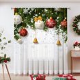 thumbnail image 5 of SPEKSEE 1Pc Christmas Sheer Curtains for Living Room, Colorful Christmas Bells Pine Branches Voile Curtain Drapes for Bedroom Light Filtering & Privacy Winter Holiday Window Treatment, 5 of 25
