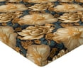 thumbnail image 4 of Ambesonne Floral Boho Fitted Sheet, Leafy Blooming Flowers, Queen Size, Dark Yellow Sea Blue, 4 of 5