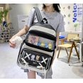 thumbnail image 5 of Juego de mochila Kawaii de 5 uds para niñas adolescentes, bonitas mochilas escolares de 17 pulgadas con bolso de hombro, caja de lápices, bolso de mano, bolso pequeño, negro, 5 of 5