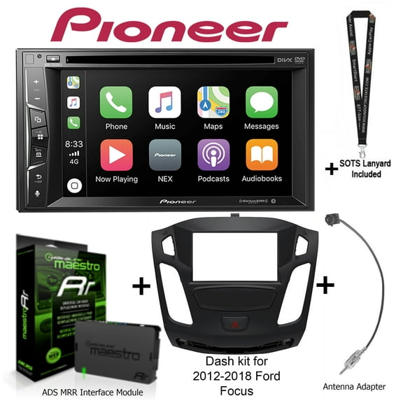 Pioneer AVH-1550NEX DVD Receiver ADS Dash kit KIT-FOC1 for Ford Focus Pkg