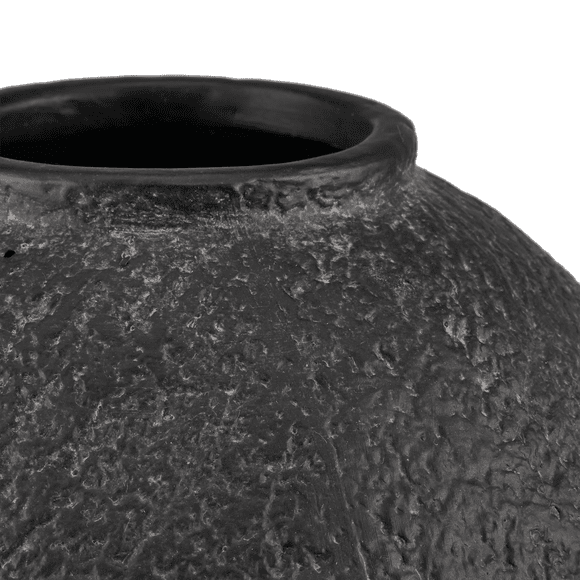 Bouclair Black Textured Clay Decorative Vase